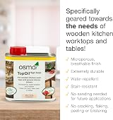 Osmo White Satin Top Oil - 500ml Food Safe, Water & Chemical Resistant view 3