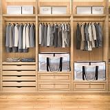Yafe 3 Pack Large 91L Transparent Clothes Storage Boxes with Lids view 6