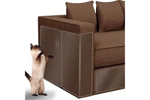 AHAILUOO Cat Scratch Furniture Protector 12-Pack – Clear Self-Adhesive Couch Guards – Anti-Scratch Deterrent for Sofa and Upholstery,Matte Datte Design（12p）