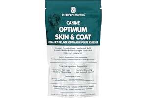 Dr. Bill's Canine Optimum Skin & Coat – Reduces Shedding, Itching, Dry Skin – Allergy Relief for Healthy Fur - Omega 3, Colla