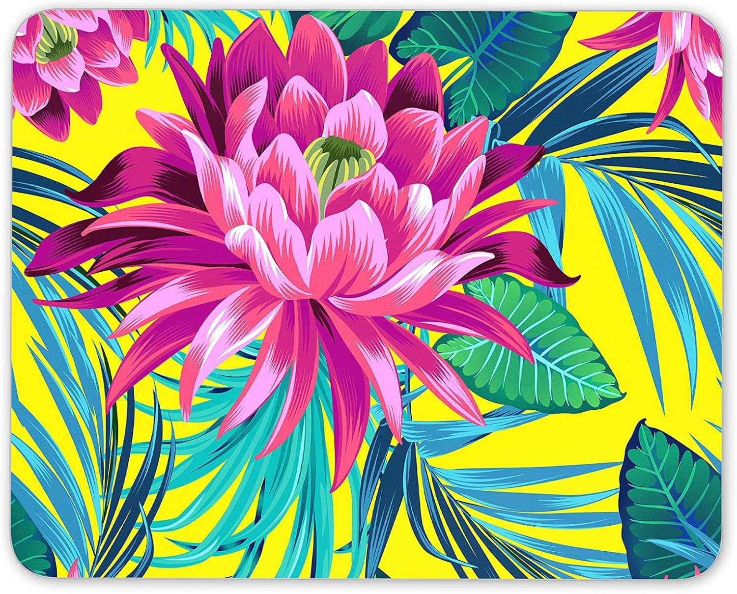 Destination Vinyl Ltd Beautiful Tropical Flower Mouse Mat Pad - Palm Leaf Pink Computer PC #14722, Multicolor