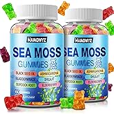 Sea Moss Gummies with Bladderwrack & Burdock Root, Natural Irish Sea Moss Gummies for Immune, Gut Cleanse, Thyroid and Detox Support, Sea Moss Gummy for Adults & Kids - Gut Cleanse, Vegan, 120 Counts