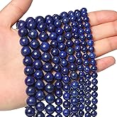 6mm Beads for Bracelets Lapis Lazuli Beads Crystal, Stone Beads Gemstone for Jewelry Making, Blue Beads for Art Crafts About 60pcs