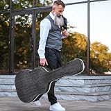 CAHAYA Acoustic Guitar Case ABS Black 41 Inch Hard Case 1.5 cm Padding view 8