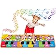 Kids Musical Piano Mats with 25 Music Sounds, Musical Toys Baby Floor Piano Keyboard Mat Carpet Animal Blanket Touch Playmat Early Education Toys for 1 2 3 4 5 6+ Years Old Girls Boys Toddlers