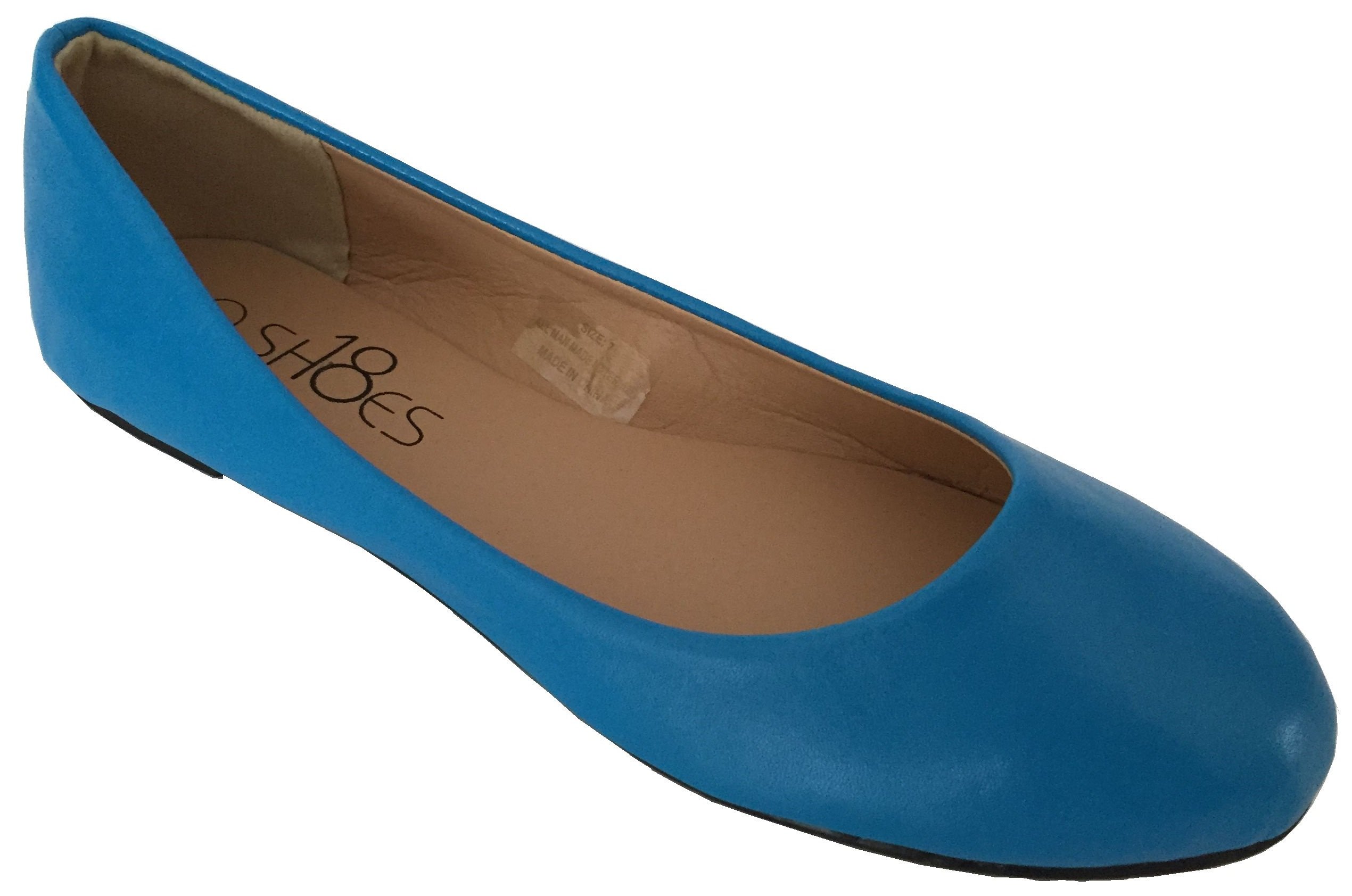 Photo 1 of ***SHOWS SIGNS OF HEAVY USAGE*** Shoes 18 Womens Ballerina Ballet Flat Shoes Solids 8600 Blue Pu 8.5