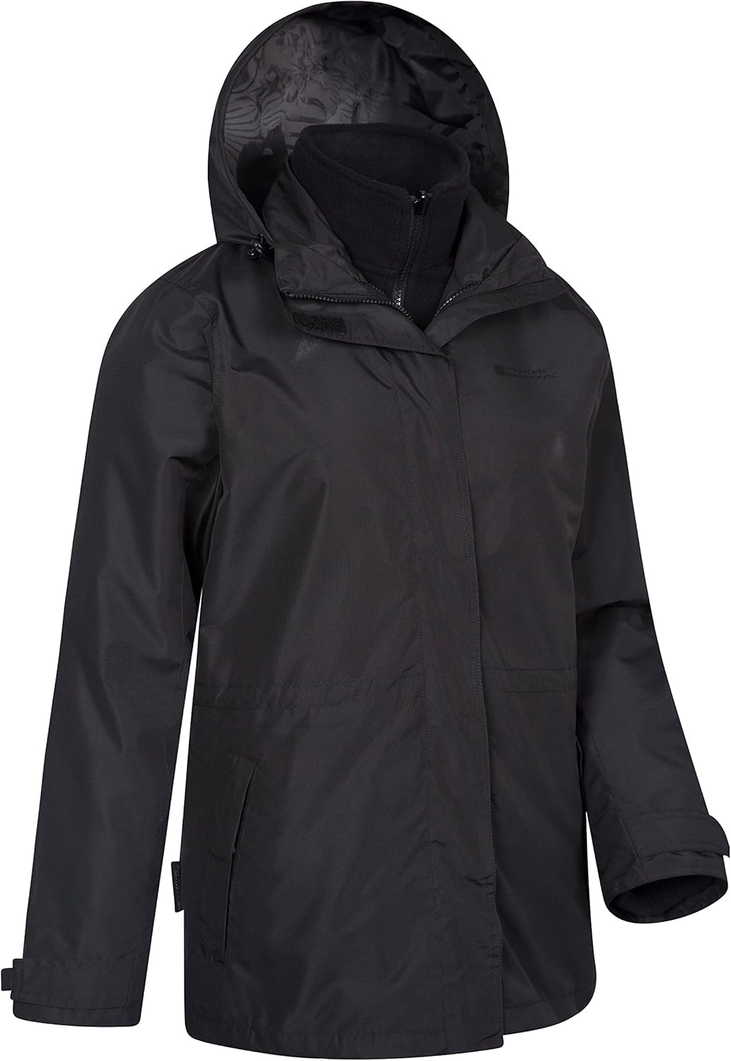 Ideal f/&uuml;r Camping bei kaltem Wetter Kunstfellbesatz gef/&uuml;tterte Winterjacke wasserfest Mountain Warehouse Tarka Damenjacke Regenjacke mit Fleecefutter Lang