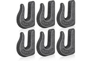 AyA Gear Weld-on Grab Chain Hook 3/8-in Heavy Duty Tow Hook G70 Forged Steel Tractor Hook Weldable for Car, Truck,SUV, RV,UTV,Tractors (6Pcs)