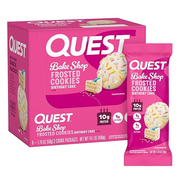 QUEST NUTRITION FROSTED COOKIES TWIN PACK, BIRTHDAY CAKE,...