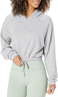Onzie Women's Cinch Crop Hoodie, Heather Gray, S/M at Amazon Women's  Clothing store