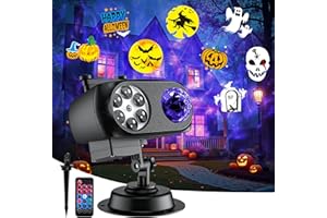 JCHOPE Halloween Christmas LED Projection Lights, Halloween Projector Lights Outdoor Decoration, 3D Ocean Wave Landscape Lights with 10 Slides for Halloween Xmas Holiday Party Yard Garden Lawn Decoration ﻿