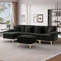 Wrofly U-Shaped Sectional Sofa Couch, 114" Comfy