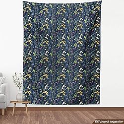 Lunarable Paint Fabric by The Yard, Botanical