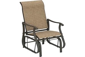 Outsunny Outdoor Glider Chair, Patio Glider with Steel Frame and Mesh Fabric, Outdoor Patio Chair for Backyard, Garden and Po