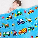 Lukeight Construction Toddler Blanket Gifts for Boys and Girls, Plush and Thick Boys Truck Blanket Birthday Gifts for Toddler and Baby (Construction, 30x40 Inches)