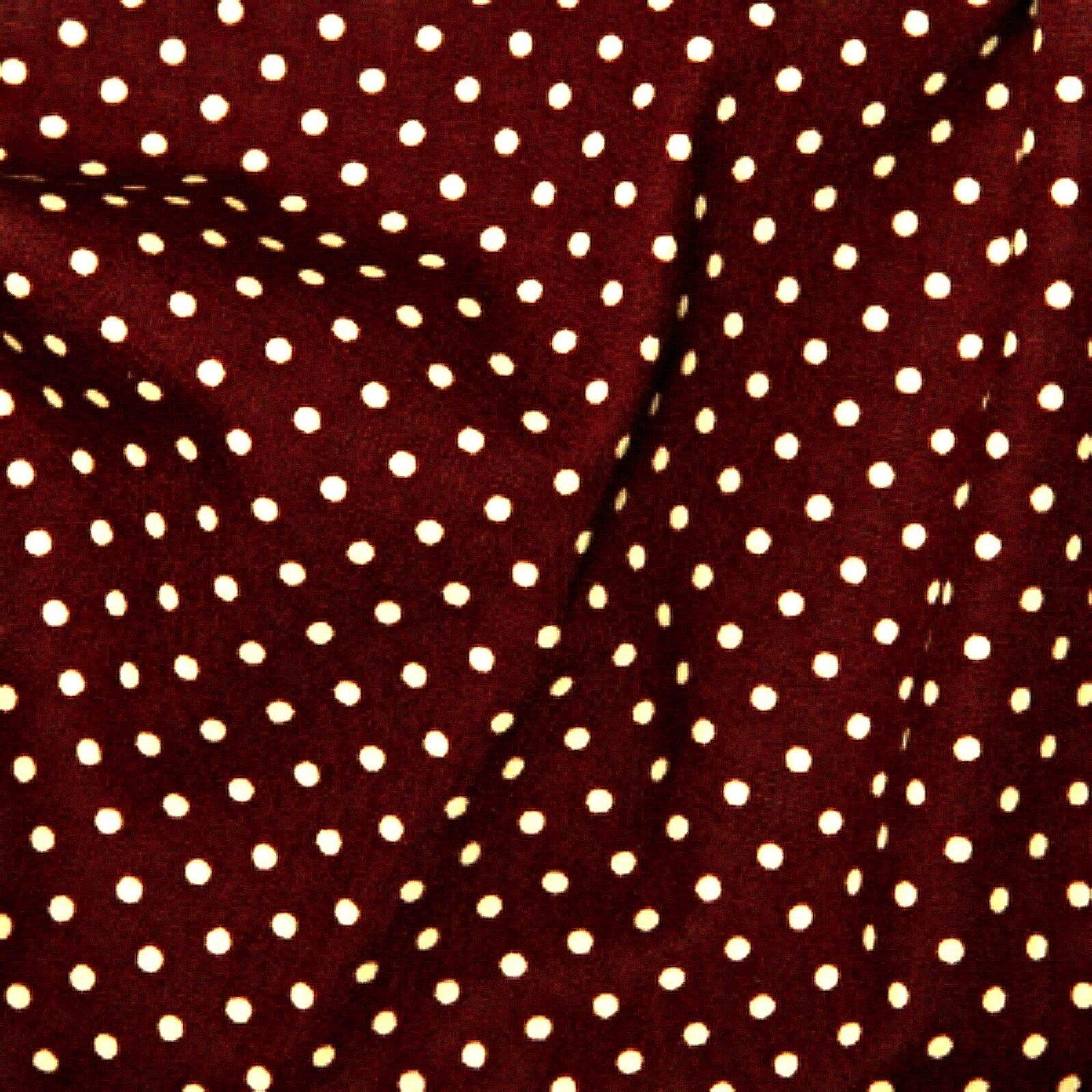 100% Cotton 3mm Polka Dot * Rose & Hubble * Superior Poplin Fabric in 40 Colours (Burgundy) (ONE METRE)