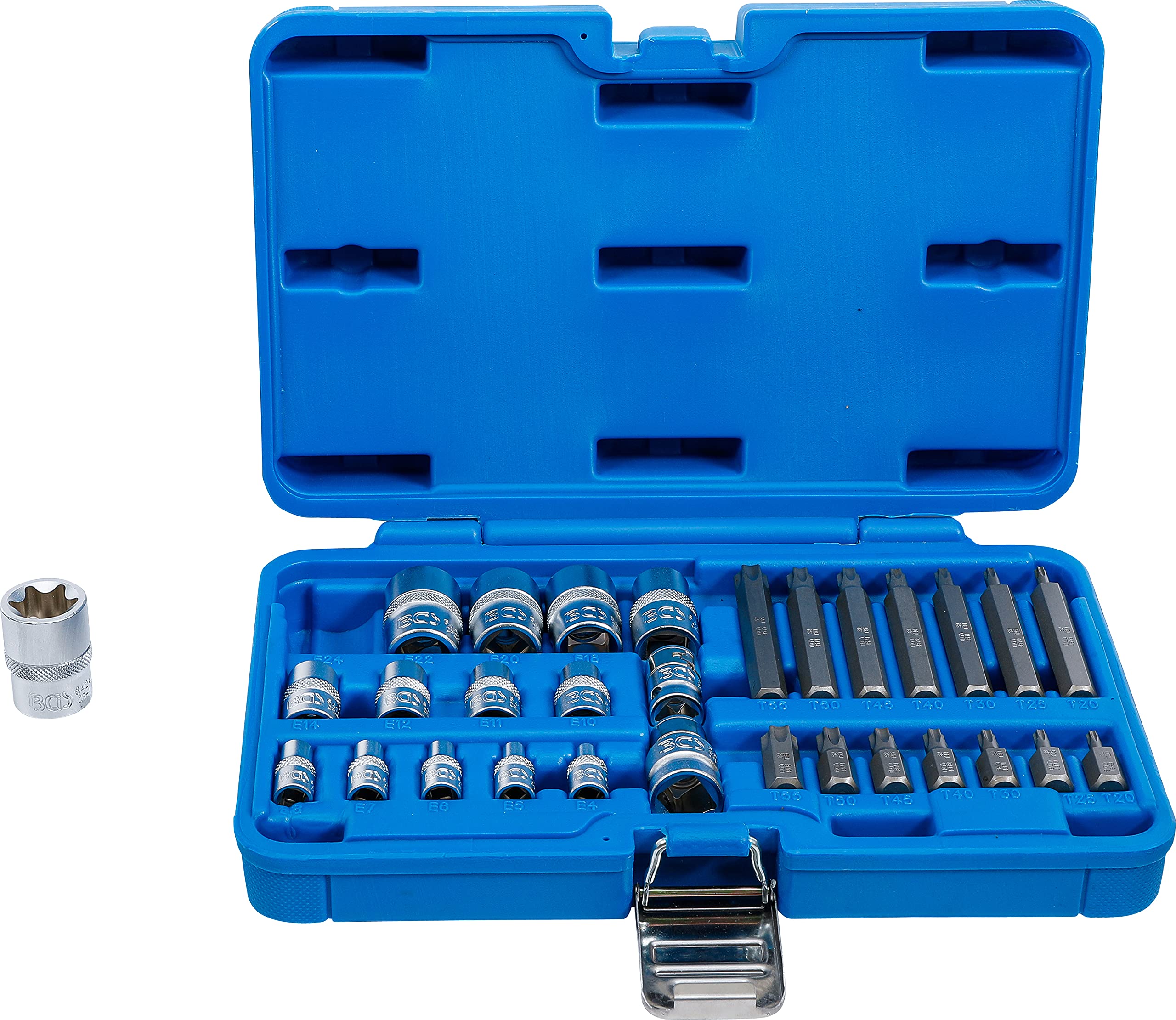 BGS 5025 | Bit and Socket Set | E-Type / T-Star (for Torx) | 30 pcs.