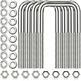 4 Pcs 304 Stainless Steel Square U-Bolt, 1/2 D x 3 1/16 W x 4 5/16 Inch | Boat Trailer U-bolts with Washers and Nuts, Heavy Duty U Bolt for Sailboat Trailer, Automobiles Industrial Part