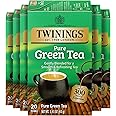 Twinings Pure Green Tea Individually Wrapped Bags, 20 Count (Pack of 6), Smooth Flavour, Enticing Aroma, Caffeinated, Enjoy Hot or Iced | Packaging May Vary