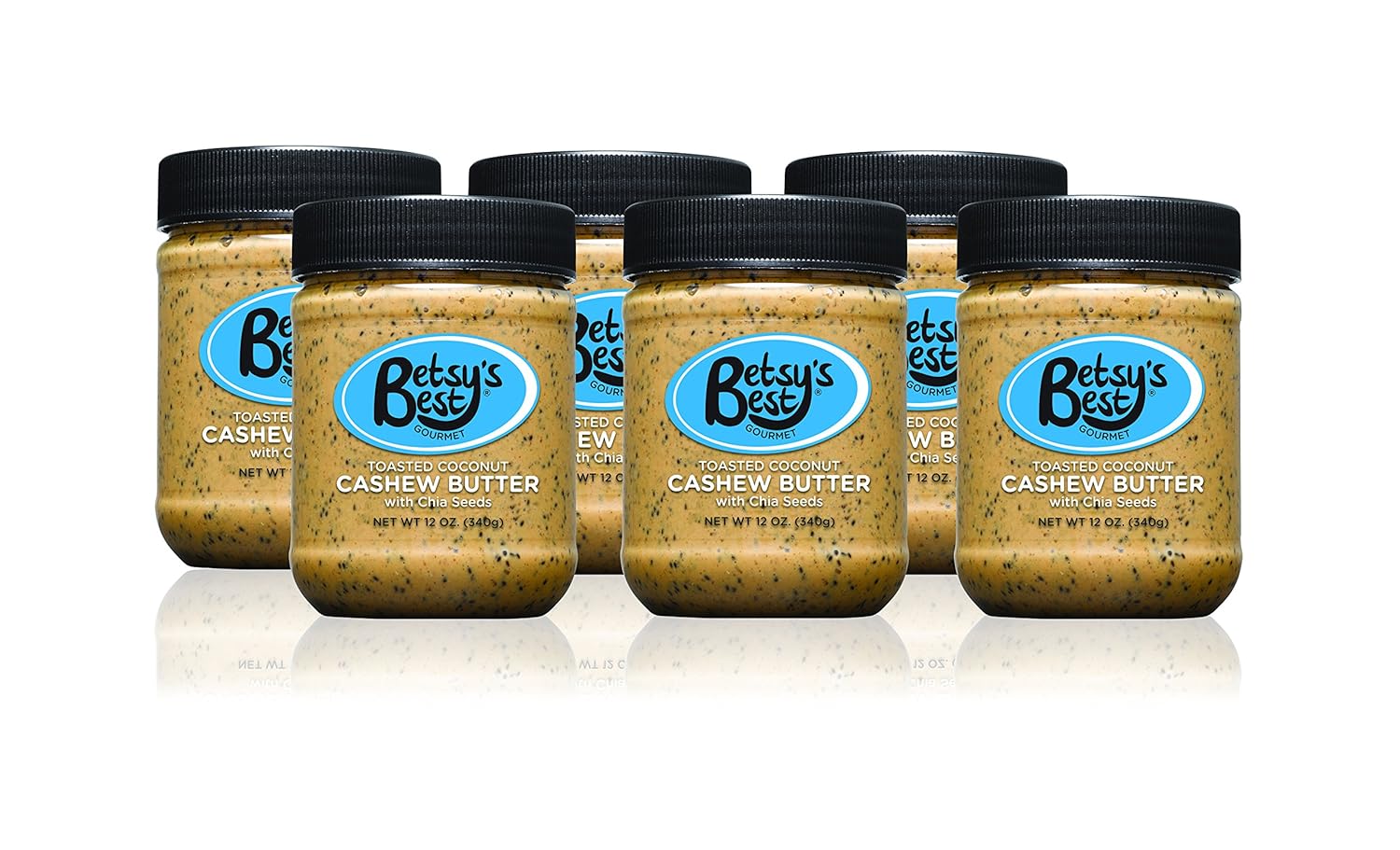 Gourmet Toasted Coconut Cashew Butter w/ Chia Seeds by Betsy's Best All Natural
