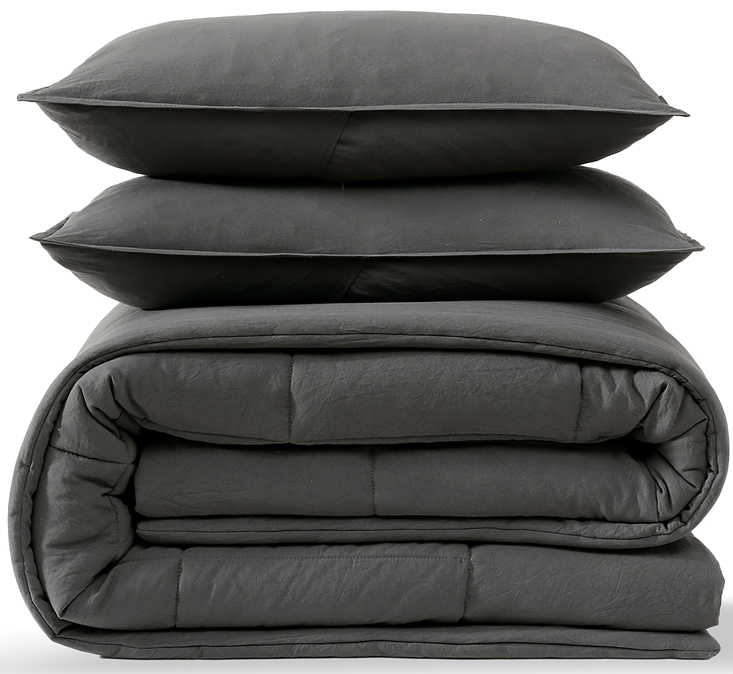 Photo 1 of UGG Full/Queen Comforter Set with 2 Pillow Shams, Lightweight Down Alternative Blanket, Reversible Cozy Warm All Season Washable, Hypoallergenic Bedding Set, Charcoal Grey (Leonora)