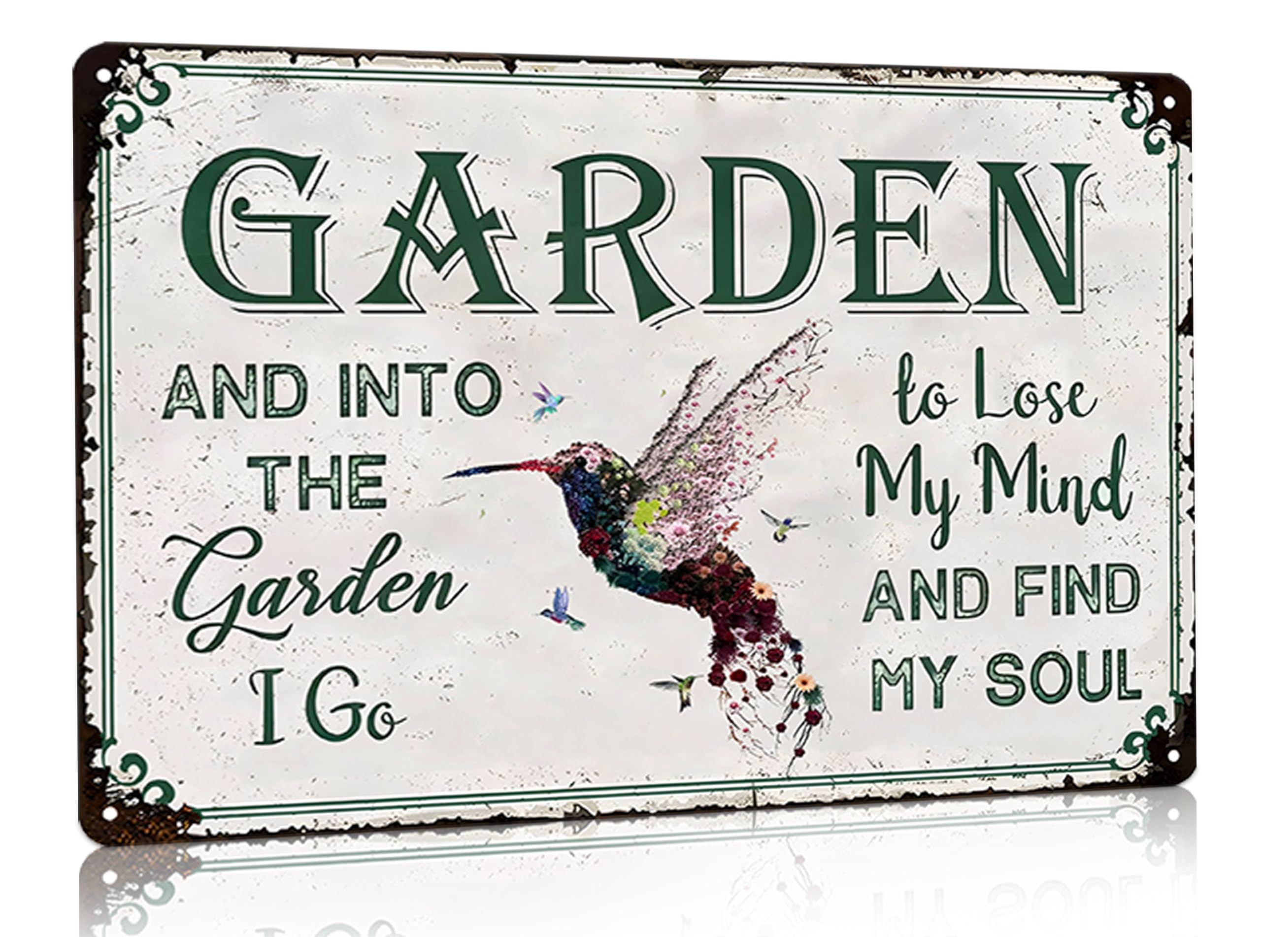 Bestylez Gardening Gifts Vintage Gardening Signs Into The Garden To Lose My Mind Tin Sign for Home Garden Greenhouse Living Room Bedroom Yard Cottage Outdoor Decor 8X12 Inch (3358)