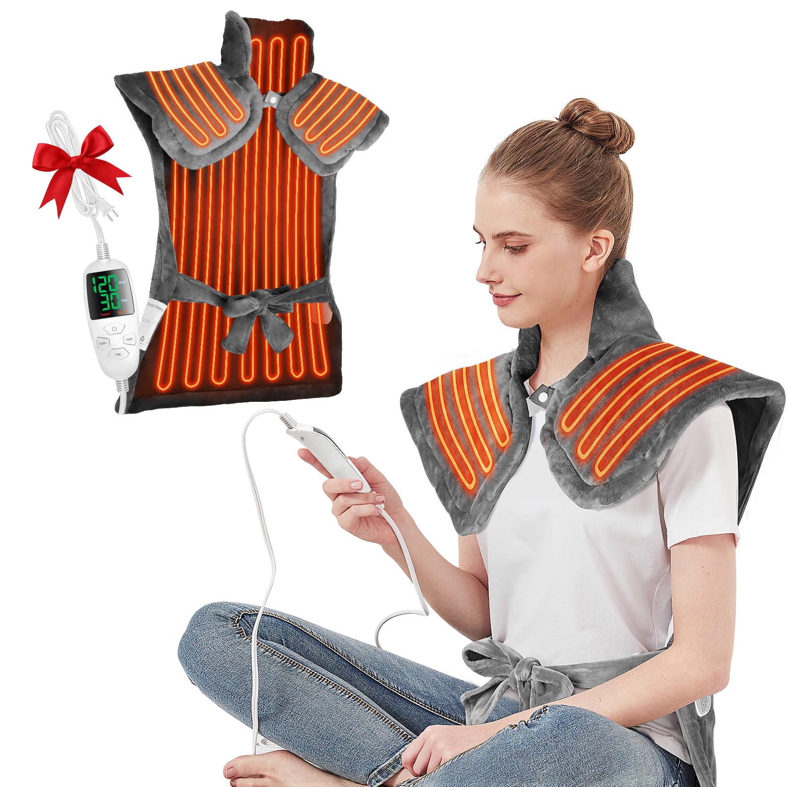 Photo 1 of *Untested*
Heating Pad for Neck and Shoulders and Back Pain Relief,Birthday Gifts for Women Men Mom Dad Weighted Full Body Heat Pads Large 25"X37",Heating Pad for Period Cramps,Electric Heated Pad Auto Shut Off