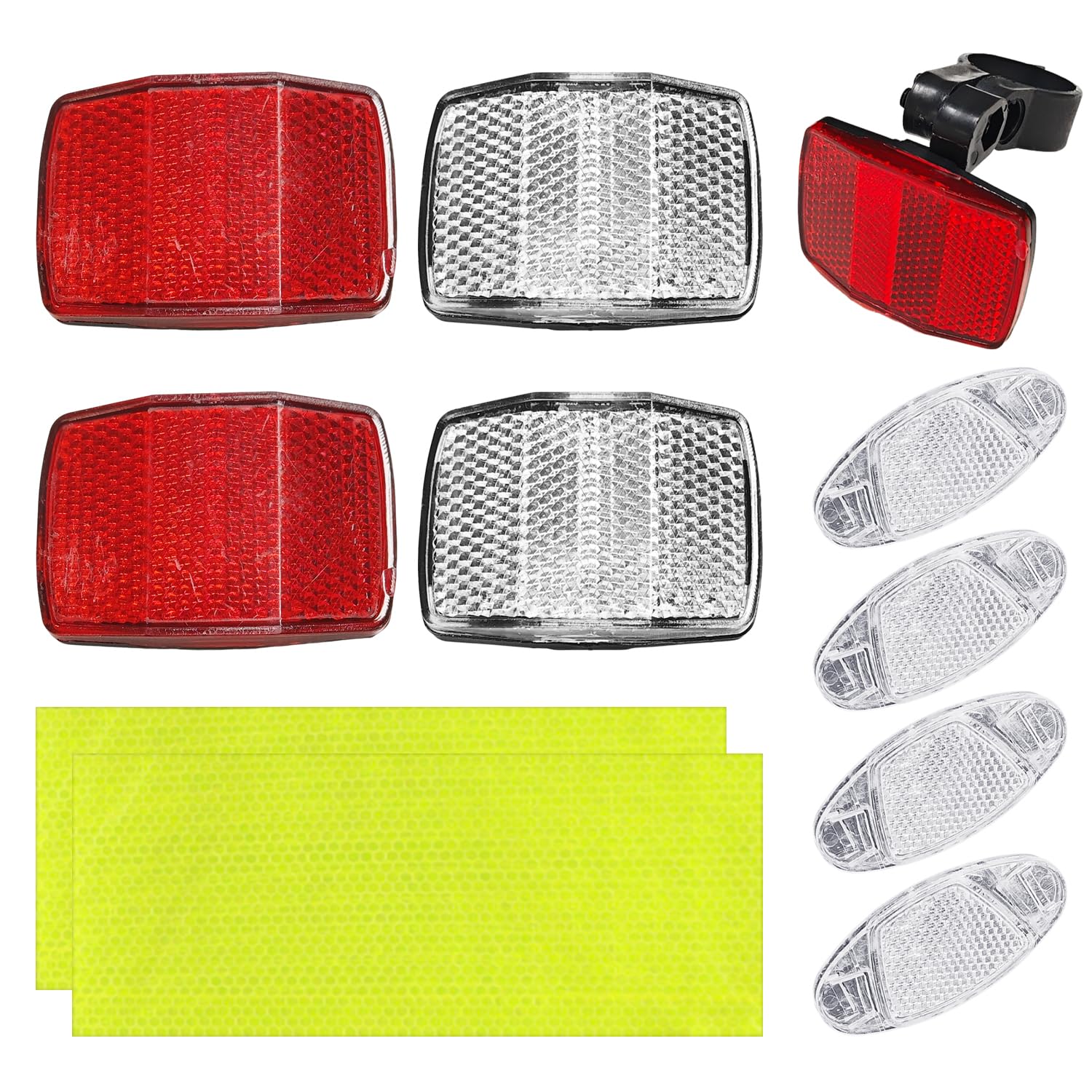 XMNIVATE 8 Pieces Of Bicycle Reflectors, 2 Sheets Of 16 Reflective Stickers, Bicycle Mirrors, Bicycle Wheel Reflectors, Mountain Bike Reflectors