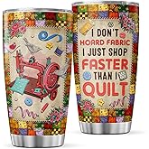 CUBICER Sewing Coffee Tumbler For Women Girls Mother 20 Oz Double Walled Stainless Steel Mug For Sewers Inspiration Gifts For Birthday Party Quilting Travel Wine Glass For Her