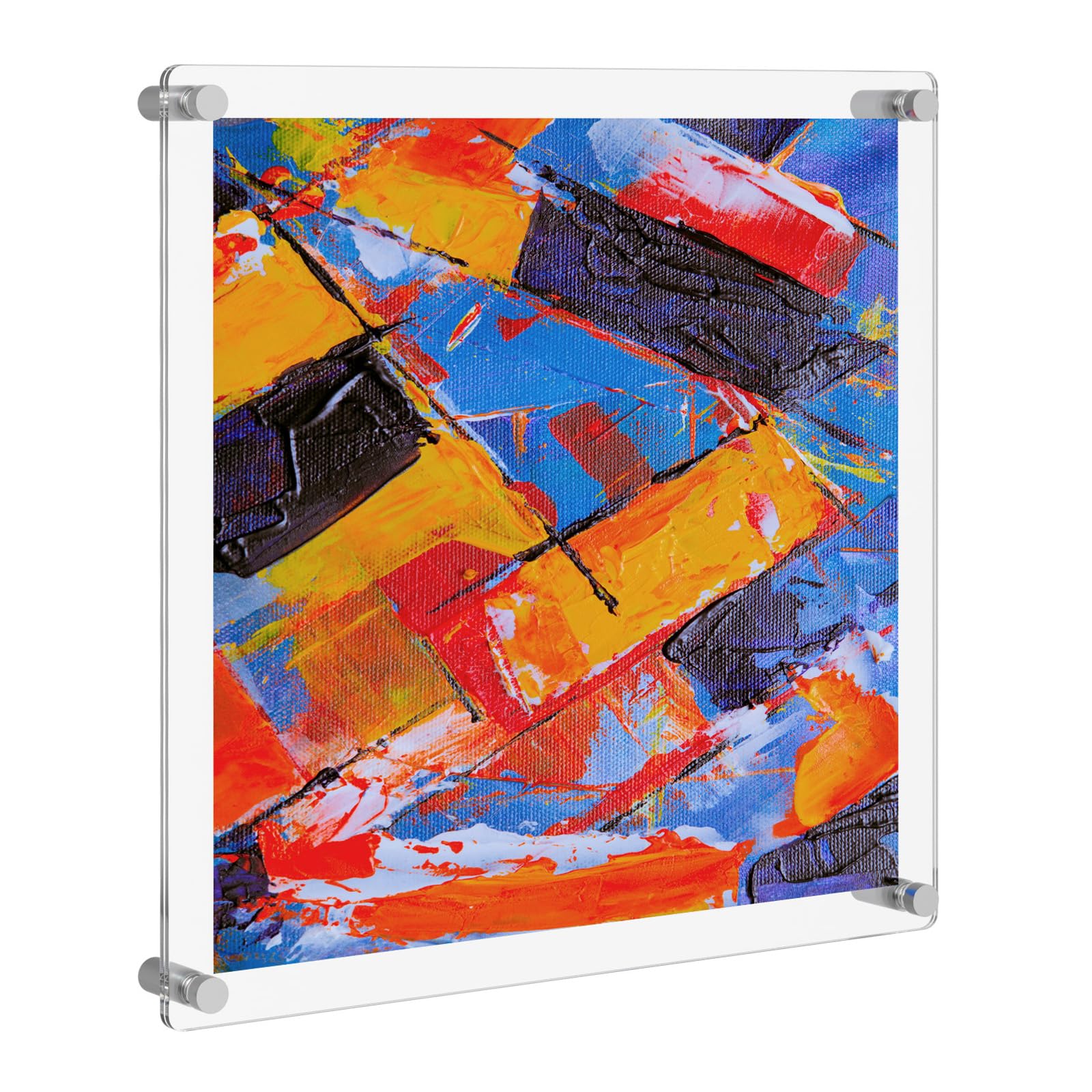 NIUBEE Clear Acrylic Wall Mount Picture Frame Floating Frames for Photography Display (12×12)