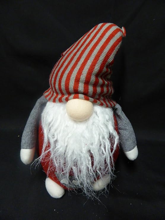 38cm Standing Christmas Gnome Red Striped Hat Festive Xmas Ornament