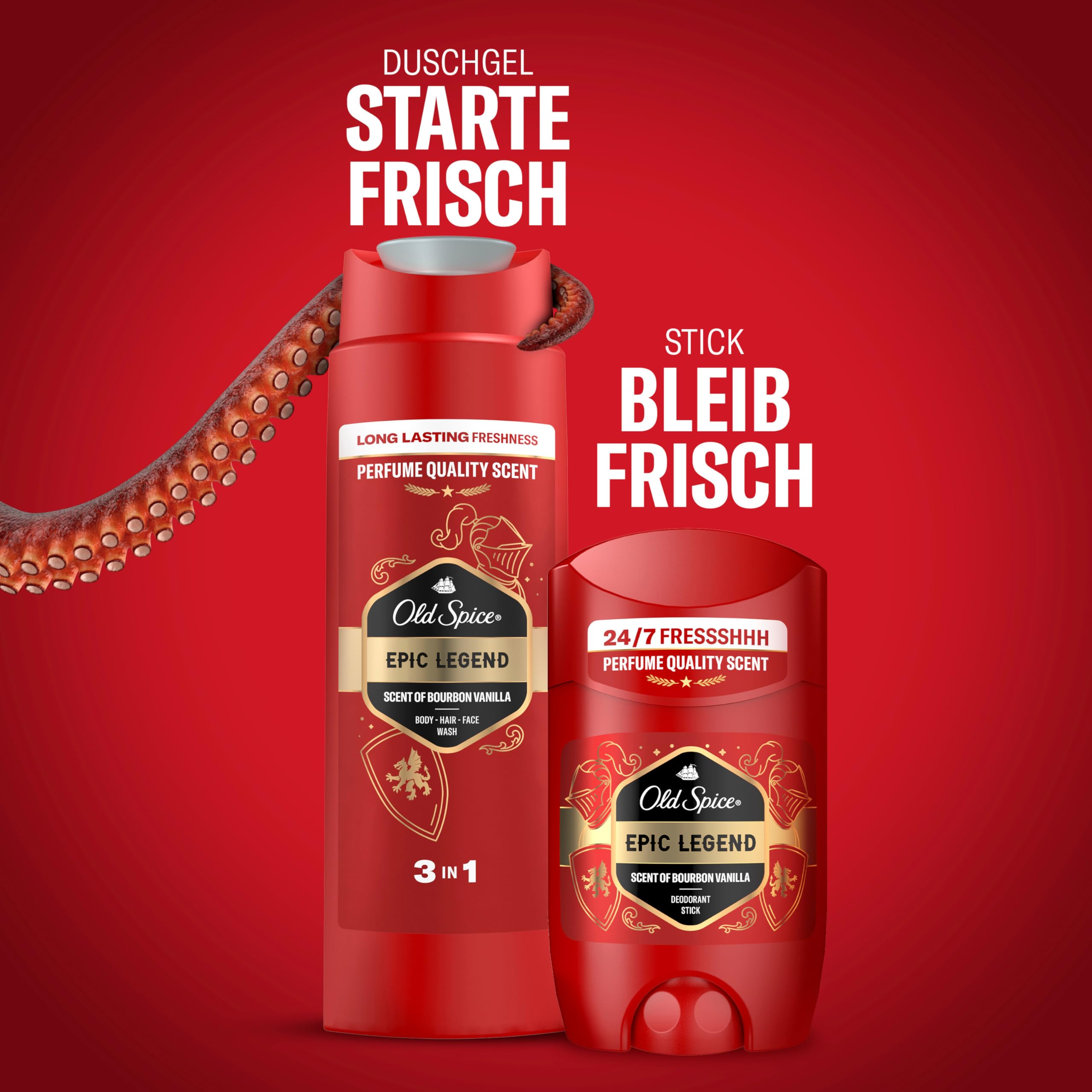 Old Spice Knight Geschenkset für Männer mit Epic Legend Deostick und Duschgel, 24/7 Frischhh bei täglicher Anwendung, langanhaltender Duft in Parfumqualität 6