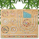 NOAVAOL Bead Boards for Jewelry Making, Combi Bamboo Beading Board for Jewelry Bracelet Making, Beading Trays Jewelry Design Mats for Necklace, Bracelet, DIY Design
