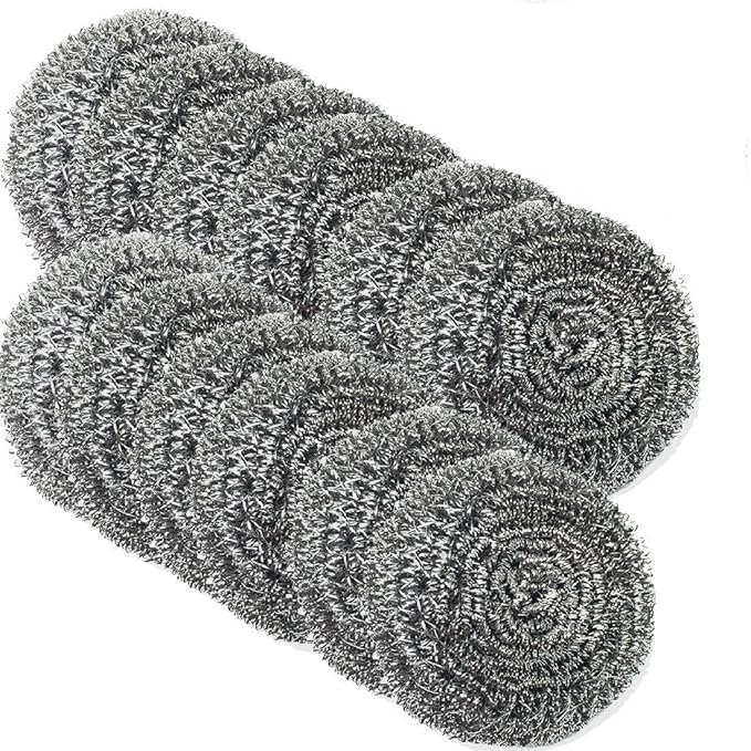 Amazon.com: Stainless Steel Scourer-kitchen Stainless Steel Sponge Scrubbers for Our Kitchen Pots and Pans Cleaning 40g (6): Garden & Outdoor