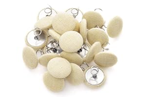 TOPGOT Twists Pins for Upholstery - 20Pcs Fabric Covered Button Twist Pins,Bed Skirt Pin - for Slipcovers,Armrest Covers, Armchair Caddies, Bed Skirts, Headliners (Ivory)