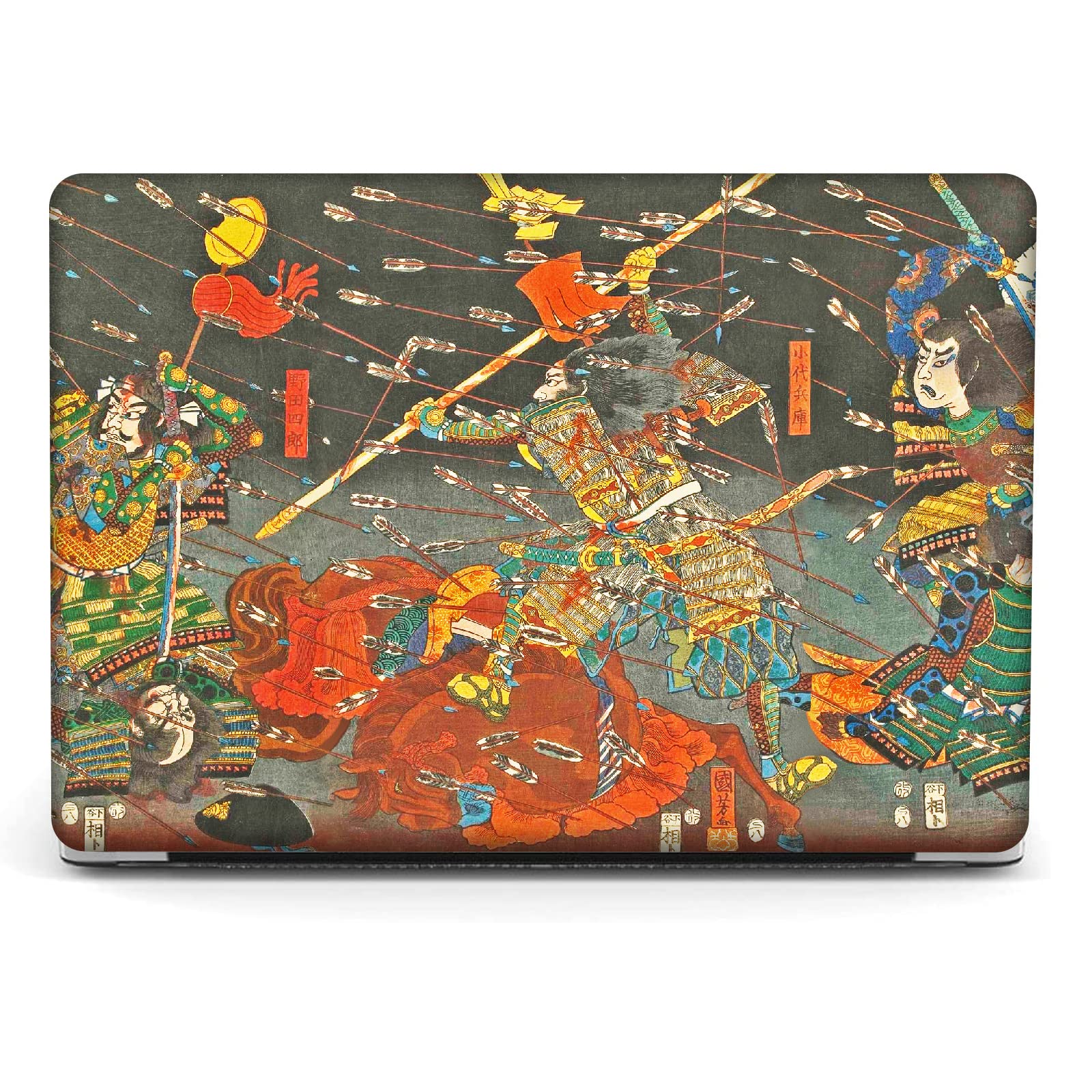 Berkin Arts for MacBook Air 13.6 inch Case A3240 A3113 A2681 (M4 M3 M2) 2025 2024-2022 Release with Keyboard Cover & Screen Ukiyo-e (The Kusunoki's Attack by Kuniyoshi)
