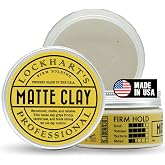 Lockhart&rsquo;s Premium Matte Clay - Styling Hair Paste For Men - Natural Matte Finish - Handcrafted Styling Clay for Textured Looks (3.4oz)