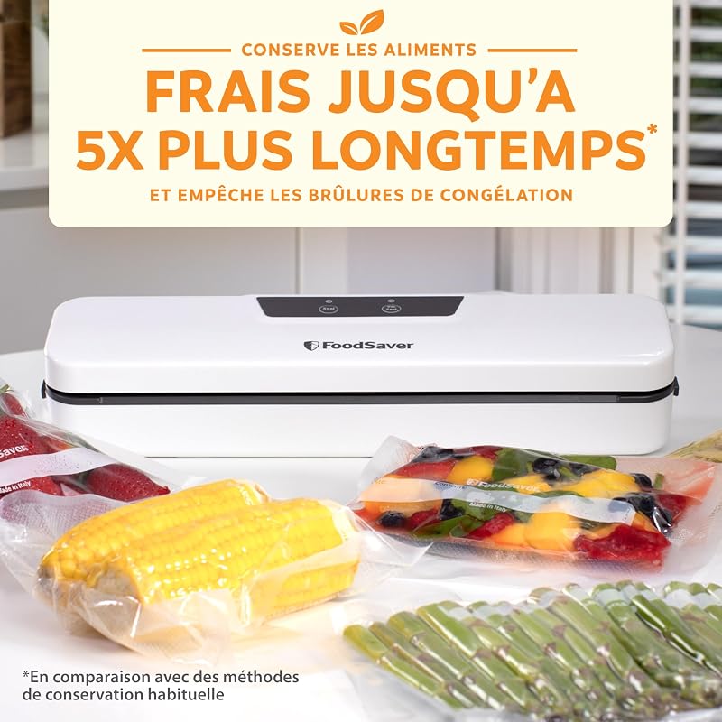 Everyday Machine Sous Vide Alimentaire | Conserve la fraîcheur de vos aliments | Appareil de mise sous vide avec design compact | Avec 5 sacs d'emballage sous vide (0,94L & 3,78L) | VS0290X — photo 2 sur 7