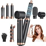 5 in 1 Blow Dryer Brush, Upgrade Hair Dryer Brush Air Curler Air Curling Wrap Styler, Detachable Hot Air Brush Negative Ion Curling Brush Iron, Hair Styling Tools for Drying Curling Straightening