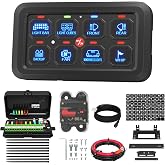 DaierTek 8 Gang Switch Panel RGB LED Lighted Multi-Function Switch Pod Toggle Momentary Pulsed Touch Control Switch Panel Dimmable for Car ATV UTV Boat Marine