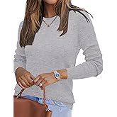 Ivicoer Womens Sweaters 2026 Trendy Long Sleeve Knit Pullover Light-Weight Crewneck Sweater Top S-XXL