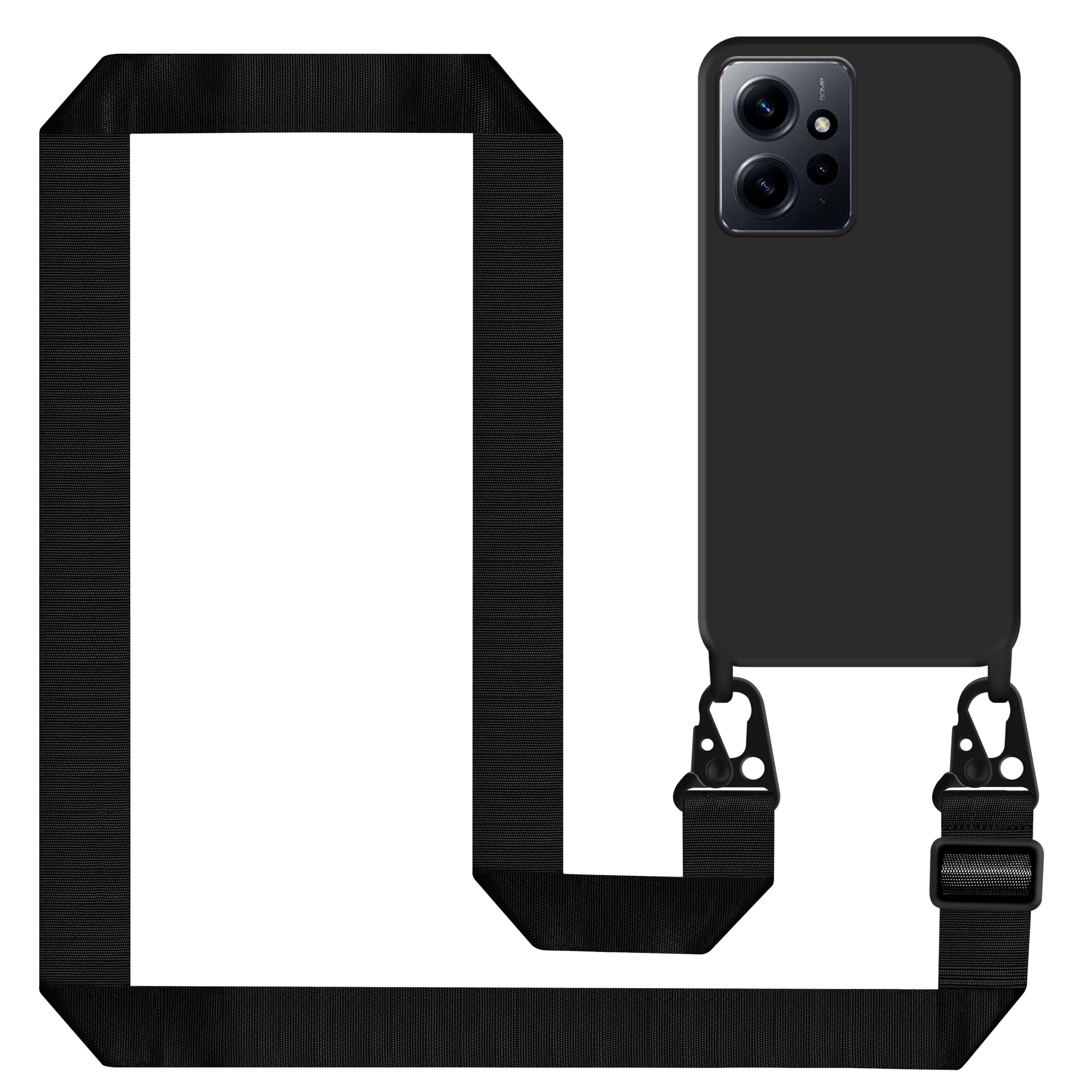 Mobile Phone Strap for Xiaomi Redmi Note 12S 4G/Redmi Note 11S Case with Strap, Mobile Phone Case Redmi Note 11S Silicone with Chain, Shockproof Protective Case with Soft Microfibre Lining, Cord for