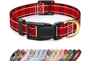 TMOODEL Reflective Dog Collar for Small Dogs, Cute Boho Adjustable Heavy-Duty Nylon Puppy Collar for Boy and Girl Female, Sof