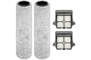 【Version 2, Detachable】(4 Pack) S7 Pro Brush Rollers and HEPA Filters Compatible With Tineco Floor One S7 Pro, Floor One S6 W