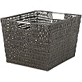 Whitmor Rattique Storage Tote Basket - Java 13W x 15D x 9.63H in