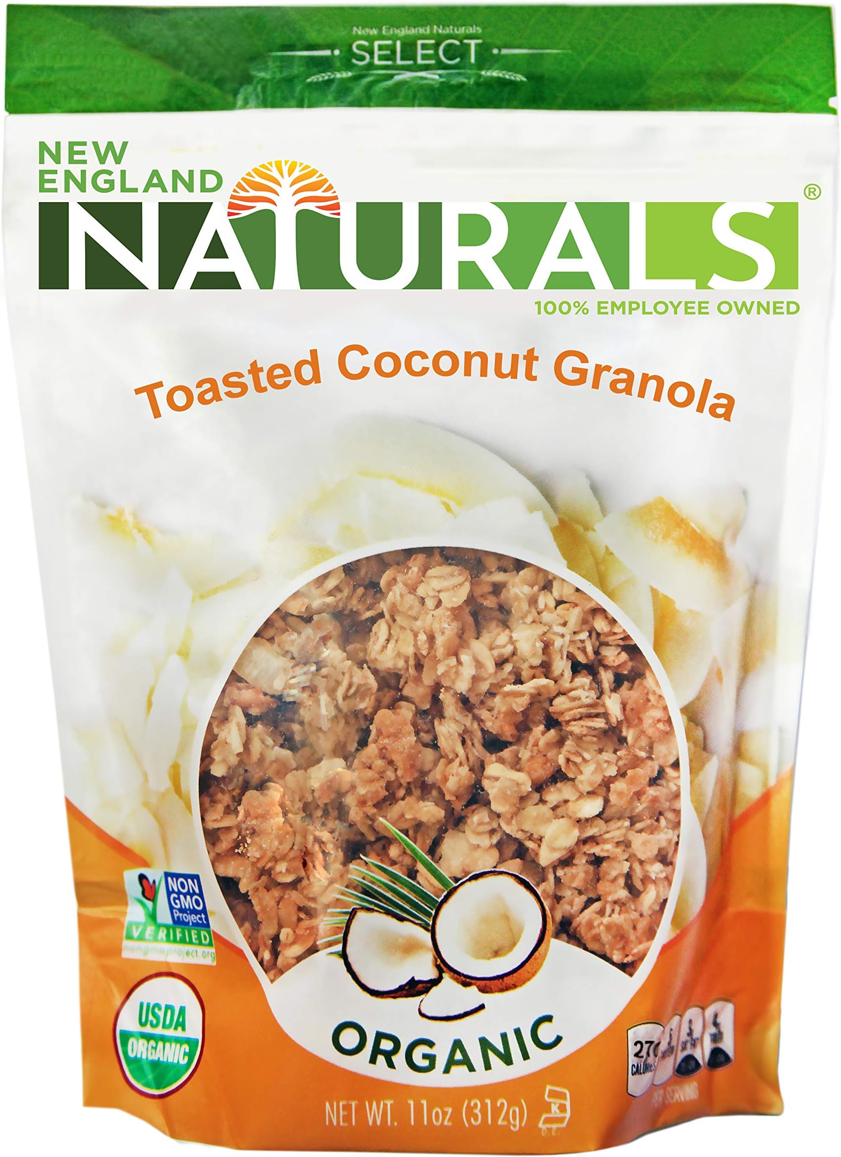 New England Naturals Organic Toasted Coconut Granola, 11 Ounce