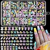 3D Mix Assorted Nail Charms Acrylic Multi Cute Hollow Candy Jewelry Nail Supplies for Nail Art Design DIY Crafts Accessories