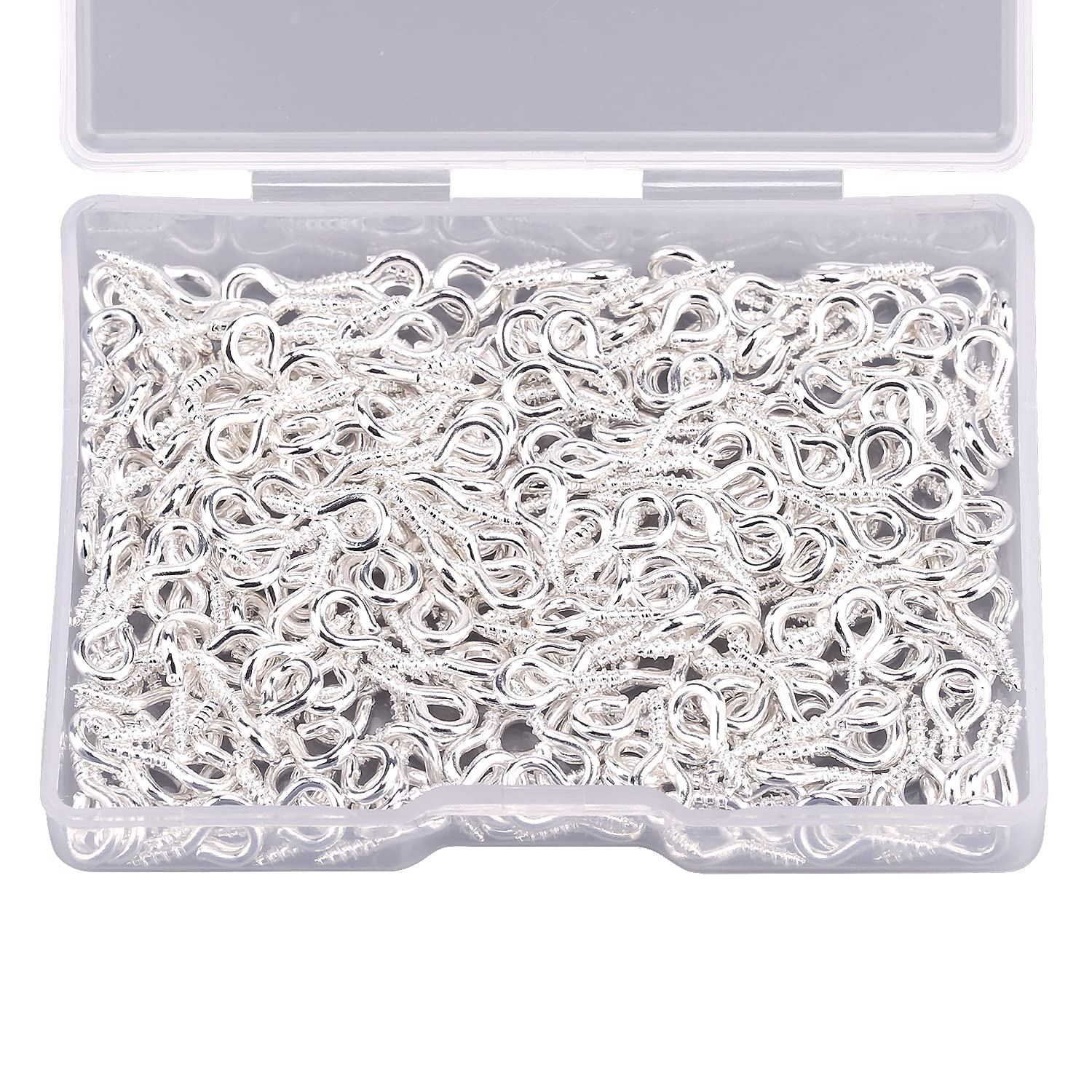 AIEX 300 Pcs Screw Eye Pins Hooks Eyelets Screw Threaded for Jewelry Making Findings DIY Crafts, Silver