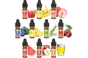 SIGWONG Food Flavoring Oil - 10 Flavors Liquid Lip Gloss Flavoring Oil, Concentrated Candy Flavors for Lip Balm, Baking, Drinks, Cooking, Soap and Slime Making, Water & Oil Soluble - 0.25 Fl Oz (6 ml) Bottles