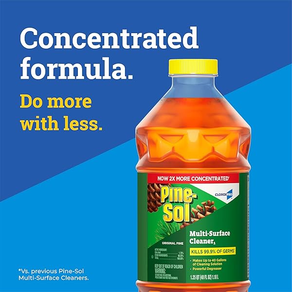 PINE SOL MULTI-SURFACE CLEANER, CLOROXPRO, 2X CONCENTRATED FORMULA, ALL-PURPOSE CLEANER, ORIGINAL PINE, 40 FLUID OUNCES